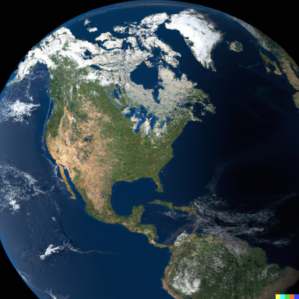 photo of North America as seen from space
