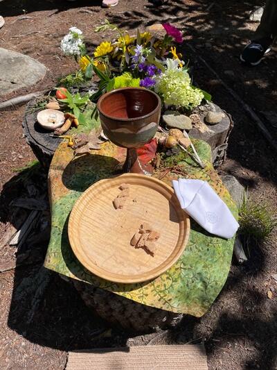 Offerings brought to the altar in full summer.