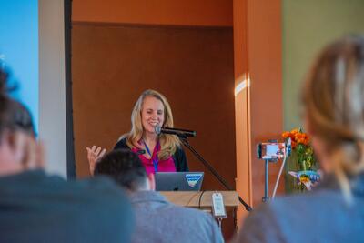 Elizabeth Allison at a Fall 2024 CIIS Department of Ecology, Spirituality, and Religion retreat